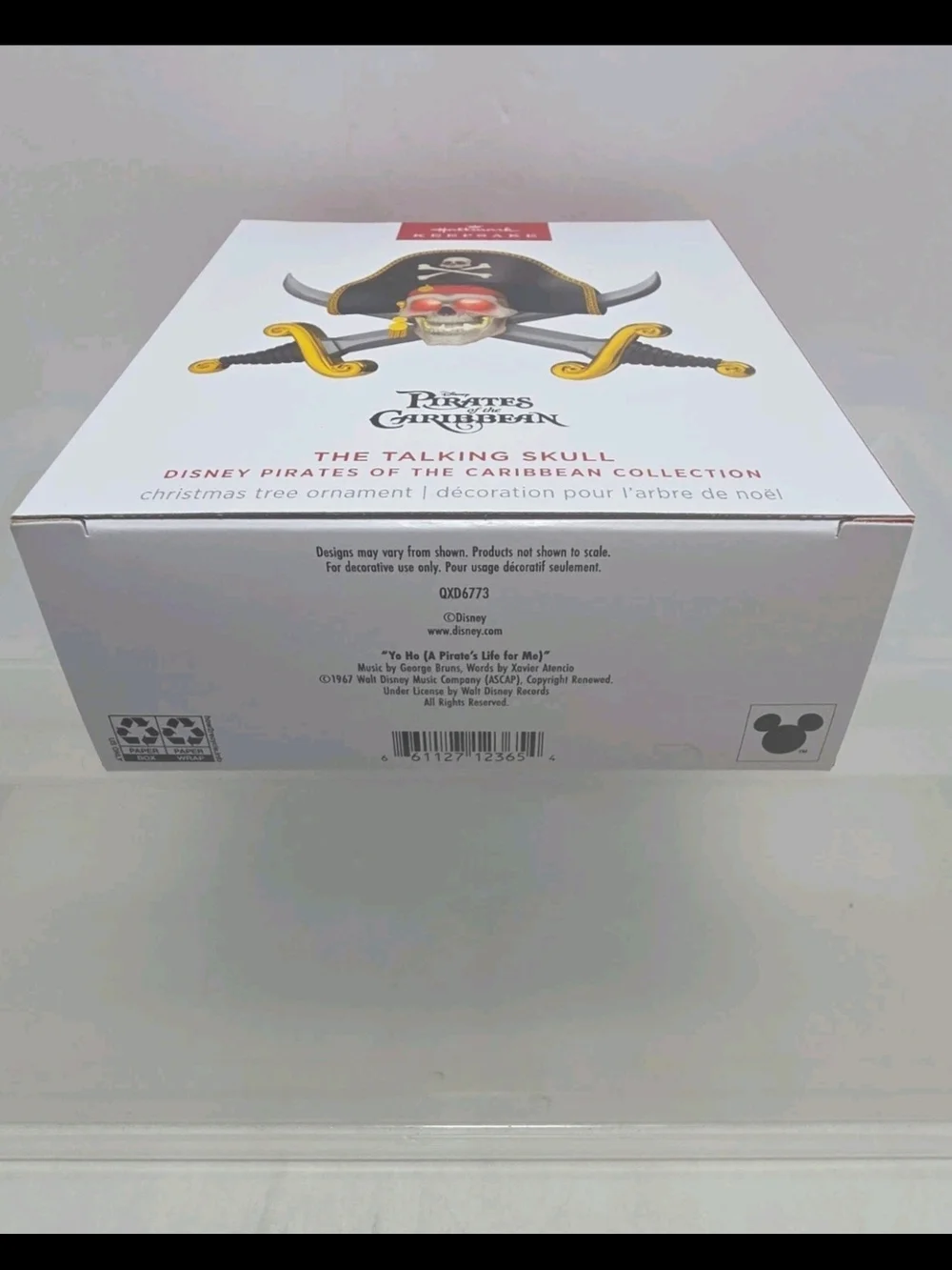 2026 Hallmark Disney Pirates Caribbean Talking Skull Light Sound Ornament (AQ)